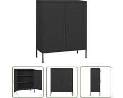 vidaXL Dressoir - Dressoirs - Zijkast - Zijkasten - Opbergkast 80x35x101,5 cm staal antracietkleurig