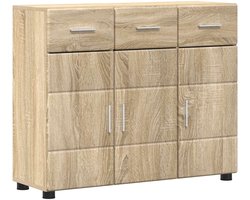 vidaXL - Dressoir - FLORIN - 88,5 - x - 30,5 - x - 73 - cm - Sonoma - Eik - Bewerkt - hout