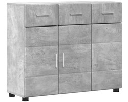 vidaXL - Dressoir - FLORIN - Beton - Grijs - 88,5 - x - 30,5 - x - 73 - cm - Bewerkt - hout