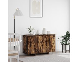 vidaXL - Dressoir - Gerookt - eiken - 120 - x - 41 - x - 75 - cm - Bewerkt - hout