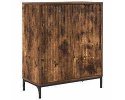 vidaXL - Dressoir - Gerookt - eiken - 69.5 - x - 33 - x - 82 - cm - Bewerkt - hout