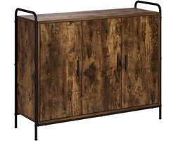 vidaXL - Dressoir - Gerookt - eiken - 97 - x - 33 - x - 81 - cm - Bewerkt - hout