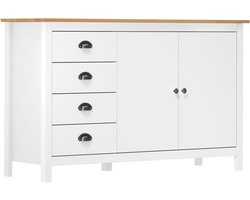 vidaXL - Dressoir - Hill - 130x40x80 - cm - massief - grenenhout - wit