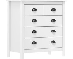 vidaXL - Dressoir - Hill - 79x40x80 - cm - massief - grenenhout - wit