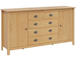 vidaXL - Dressoir - HILL - Honing - bruin - 154 - x - 40 - x - 80 - cm - Massief - grenenhout