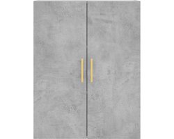 vidaXL Dressoir - Hoge Kast - Hoge kast 69,5x34x180 cm bewerkt hout betongrijs - Opbergkast - Houten Kast - Grijze Kast