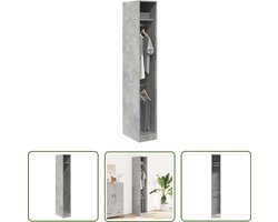 vidaXL Dressoir - Kledingkast - Kledingkast 30x50x200 cm bewerkt hout betongrijs - Opslagruimte - Houten Kast - Betonnen Grijs
