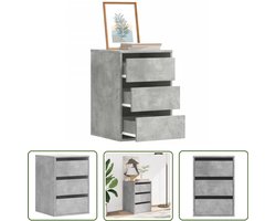 vidaXL Dressoir - Ladekast - Ladekast 40x41x58 cm bewerkt hout betongrijs - Houten Meubel - Opbergkast - Vintage Stijl