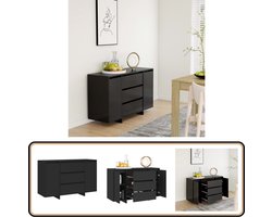 vidaXL Dressoir met 3 lades 120x41x75 cm bewerkt hout zwart