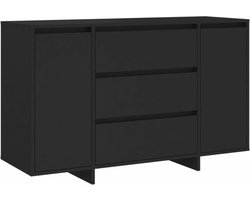 vidaXL - Dressoir - met - 3 - lades - 120x41x75 - cm - bewerkt - hout - zwart
