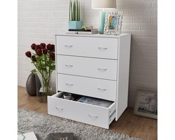 vidaXL - Dressoir - met - 4 - lades - 60x30,5x71 - cm - wit