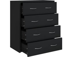 vidaXL - Dressoir - met - 4 - lades - 60x30,5x71 - cm - zwart