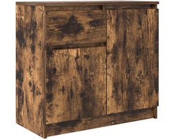 vidaXL - Dressoir - met - lade - 71x35x65 - cm - spaanplaat - gerookt - eikenkleurig