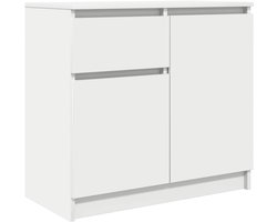 vidaXL - Dressoir - met - lade - 71x35x65 - cm - spaanplaat - wit