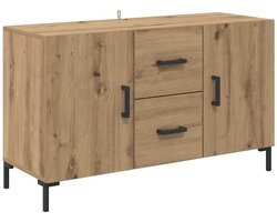 vidaXL - Dressoir - met - lade - Artisan - Eiken - 100 - x - 36 - x - 60 - cm - Bewerkt - hout