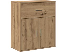 vidaXL - Dressoir - met - lade - Artisan - Eiken - 60 - x - 31 - x - 70 - cm - Bewerkt - hout