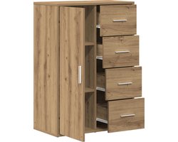 vidaXL - Dressoir - met - lade - Artisan - Eiken - 60 - x - 31 - x - 84 - cm - Bewerkt - hout