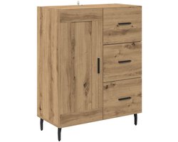 vidaXL - Dressoir - met - lade - Artisan - Eiken - 69,5 - x - 34 - x - 90 - cm