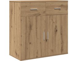 vidaXL - Dressoir - met - lade - Artisan - Eiken - 78 - x - 38 - x - 80 - cm - Bewerkt - hout