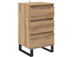 vidaXL - Dressoir - met - lade - artisanaal - eikenkleurig - Bewerkt - hout