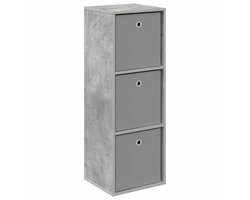 vidaXL - Dressoir - met - lade - Beton - Grijs - 35 - x - 32 - x - 99,5 - cm