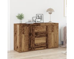 vidaXL - Dressoir - met - lade - Oudhout - 120 - x - 36 - x - 69 - cm - Bewerkt - hout