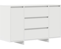 vidaXL - Dressoir - met - lade - Wit - 120 - x - 41 - x - 75 - cm - Bewerkt - hout