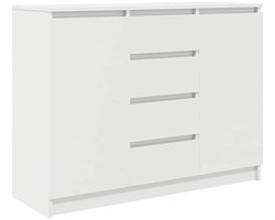 vidaXL - Dressoir - met - lades - 100,5x35x76 - cm - spaanplaat - wit