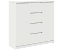 vidaXL - Dressoir - met - lades - 100,5x35x98,5 - cm - spaanplaat - wit