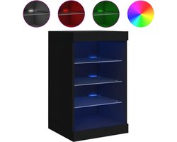 vidaXL - Dressoir - met - LED-verlichting - 41x37x67 - cm - zwart