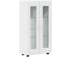 vidaXL - Dressoir - met - plank - FLORIN - Wit - 55,5 - x - 29 - x - 100 - cm - Bewerkt - hout