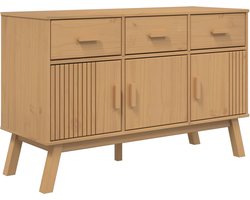 vidaXL - Dressoir - OLDEN - 114x43x73,5 - cm - massief - grenenhout - bruin