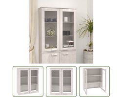 vidaXL Dressoir - Opzetkast - Opzetkast HAMAR 85x35x100 cm massief grenenhout wit - Tv Meubel - Salontafel - Grenoble Hout