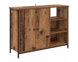 vidaXL - Dressoir - Oud - Hout - 100 - x - 33 - x - 75 - cm - Bewerkt - hout