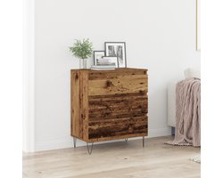 vidaXL - Dressoir - Oudhout - 60 - x - 35 - x - 70 - cm - Bewerkt - hout