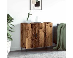 vidaXL - Dressoir - Oudhout - 90 - x - 34 - x - 80 - cm - Bewerkt - hout