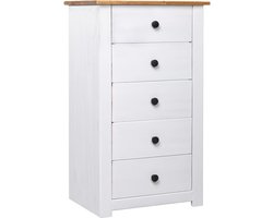vidaXL - Dressoir - Panama - Range - 46x40x89 - cm - grenenhout - wit