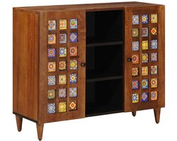 vidaXL - Dressoir - Walnotenhout - 90 - x - 33,5 - x - 75 - cm - Massief - Mango - Hout