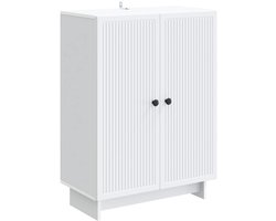 vidaXL - Dressoir - Wit - 66 - x - 34,5 - x - 90 - cm - Bewerkt - hout