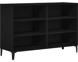 vidaXL - Dressoir - Zwart - 103,5 - x - 35 - x - 70 - cm - Bewerkt - hout