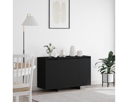 vidaXL - Dressoir - Zwart - 120 - x - 41 - x - 75 - cm - Bewerkt - hout