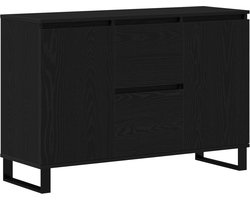 vidaXL - Dressoir - Zwart - Eiken - 101,5 - x - 35 - x - 70 - cm - Bewerkt - hout