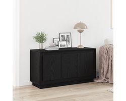vidaXL - Dressoir - Zwart - Eiken - 102 - x - 35 - x - 55 - cm - Bewerkt - hout