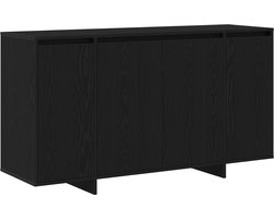 vidaXL - Dressoir - Zwart - Eiken - 135 - x - 41 - x - 75 - cm - Bewerkt - hout