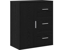 vidaXL - Dressoir - Zwart - Eiken - 60 - x - 31 - x - 70 - cm - Bewerkt - hout