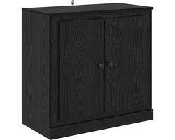 vidaXL - Dressoir - Zwart - Eiken - 70 - x - 35,5 - x - 67,5 - cm - Bewerkt - hout