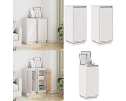 vidaXL Dressoirs 2 st 31,5x34x75 cm massief grenenhout wit - Dressoir - Dressoirs - Buffetkast - Opbergkast