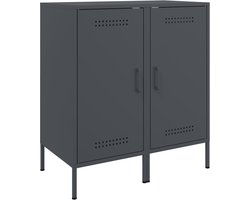 vidaXL - Dressoirs - 2 - st - 36x39x79 - cm - staal - antracietkleurig