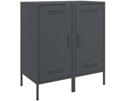 vidaXL Dressoirs 2 st 36x39x79 cm staal antracietkleurig