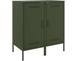 vidaXL Dressoirs 2 st 36x39x79 cm staal olijfgroen